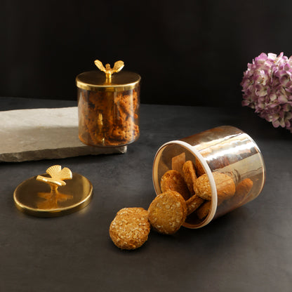 Glass Jar With Metal Butterfly Lid  - Large