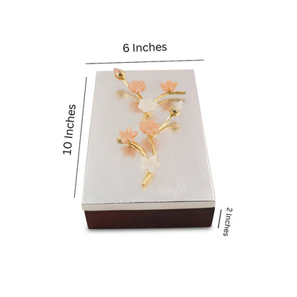 Bloom Range - Wooden Base With Brass Silver Plated Lid Box 8'