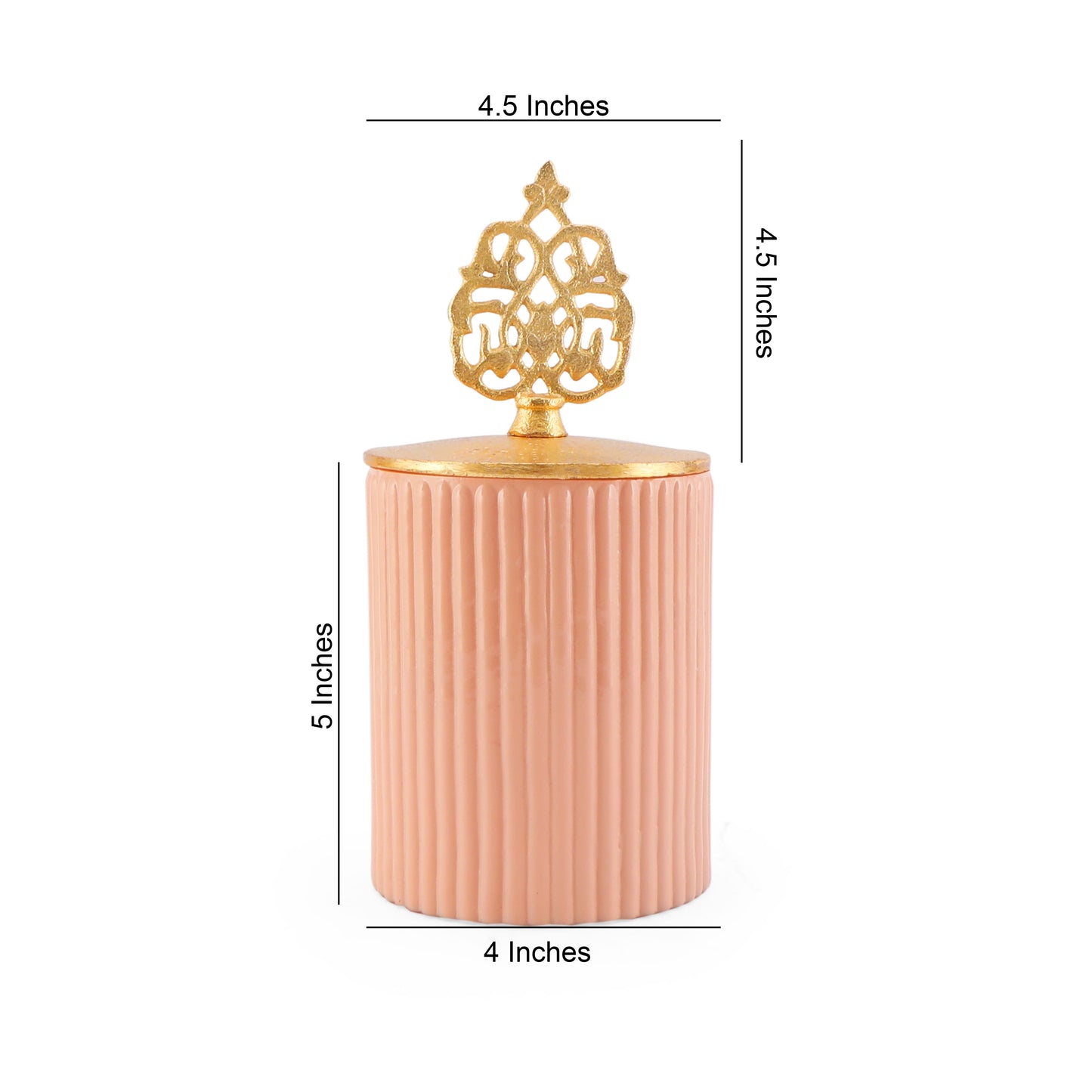 Pink Lining Glass Jar With Metal Lid - Medium