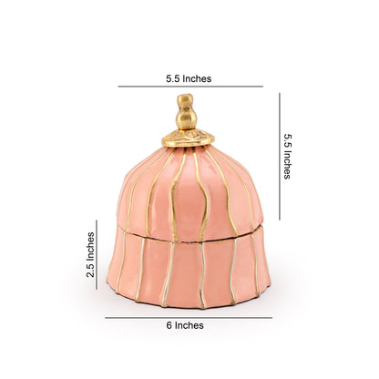 Large - Santorini Bell Shape Pink Metal Jar